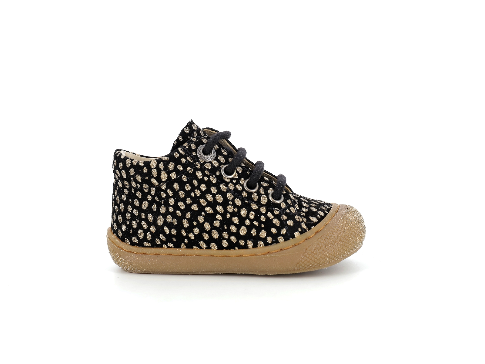 Naturino-COCOON SUEDE GIRL Nubuck Noir Or