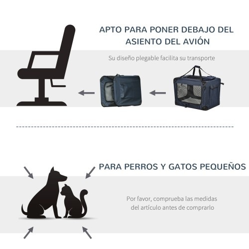 Bolsa azul para transporte de animais de estimação