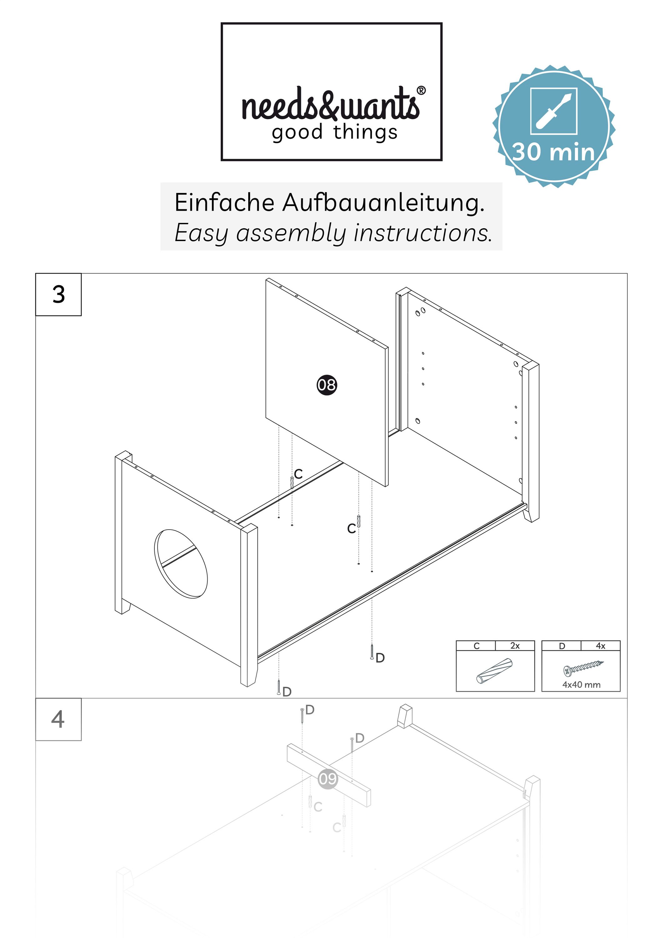 needs&wants® Katzenschrank groß für Katzentoilette XXL aus Holz mit Schuhschrank Sitzkommode, Katzenklo-Schrank Kommode, Design Katzenhaus Toilette Klo, 110 x 50 x 53 cm, weiß braun