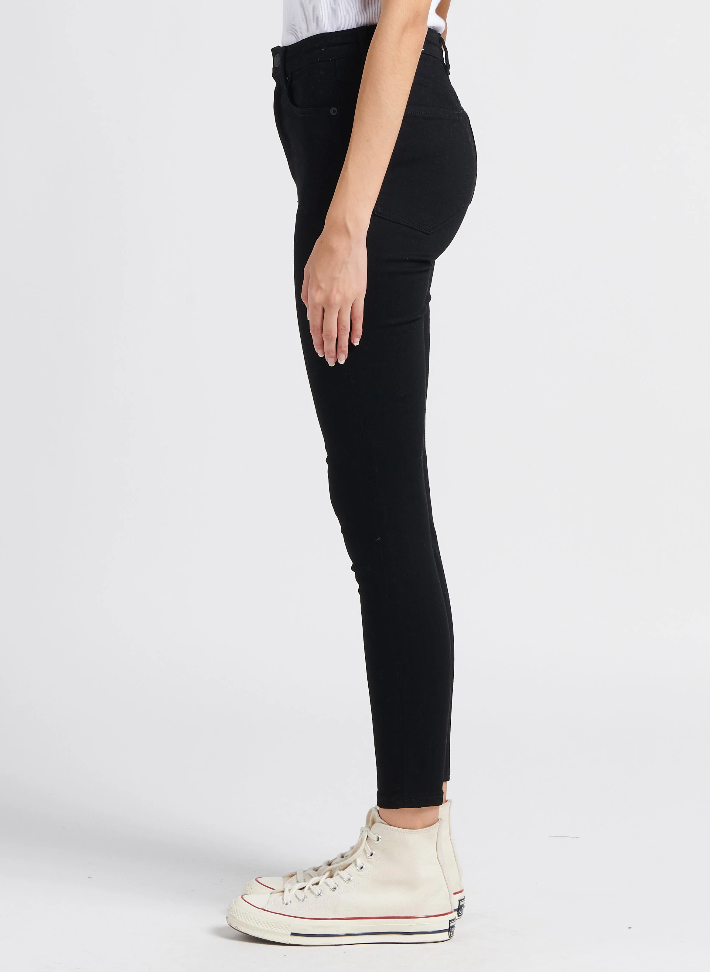 Jean slim taille haute | Noir