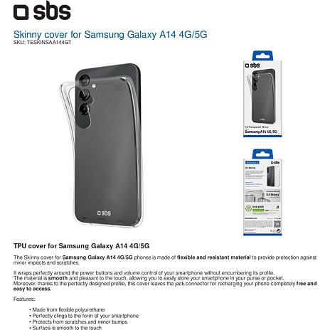 SBS Samsung Galaxy A14 cover - transparent