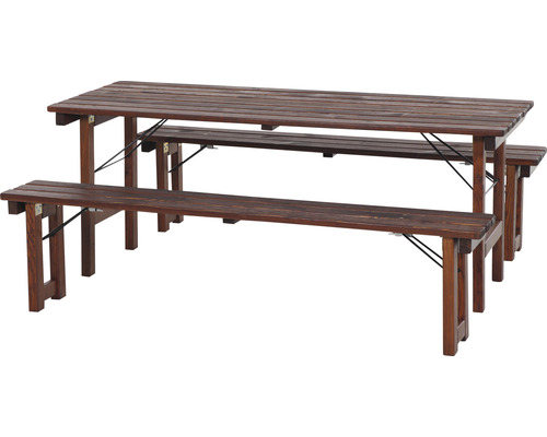 Biertentset, festivaltentset, HG tafel, 2 banken, bruin