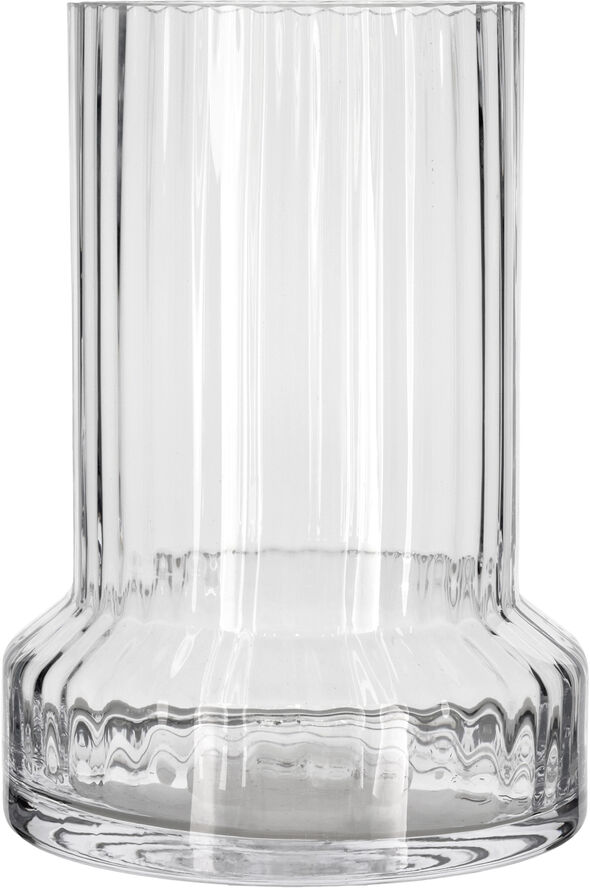 Villa Collection Vase med riller Hvils D21 x 29 cm Klar Glas Klar