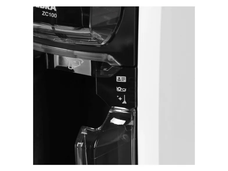 Zebra ZC100 - Plastikkortprinter - farve - blæksubliminering/termisk transfer - CR-80 Card (85.6 x 54 mm) - 300 dpi - op til 700 kort/time (mono) / op til 150 kort/time (farve) - kapacitet: 100 kort - USB 2.0