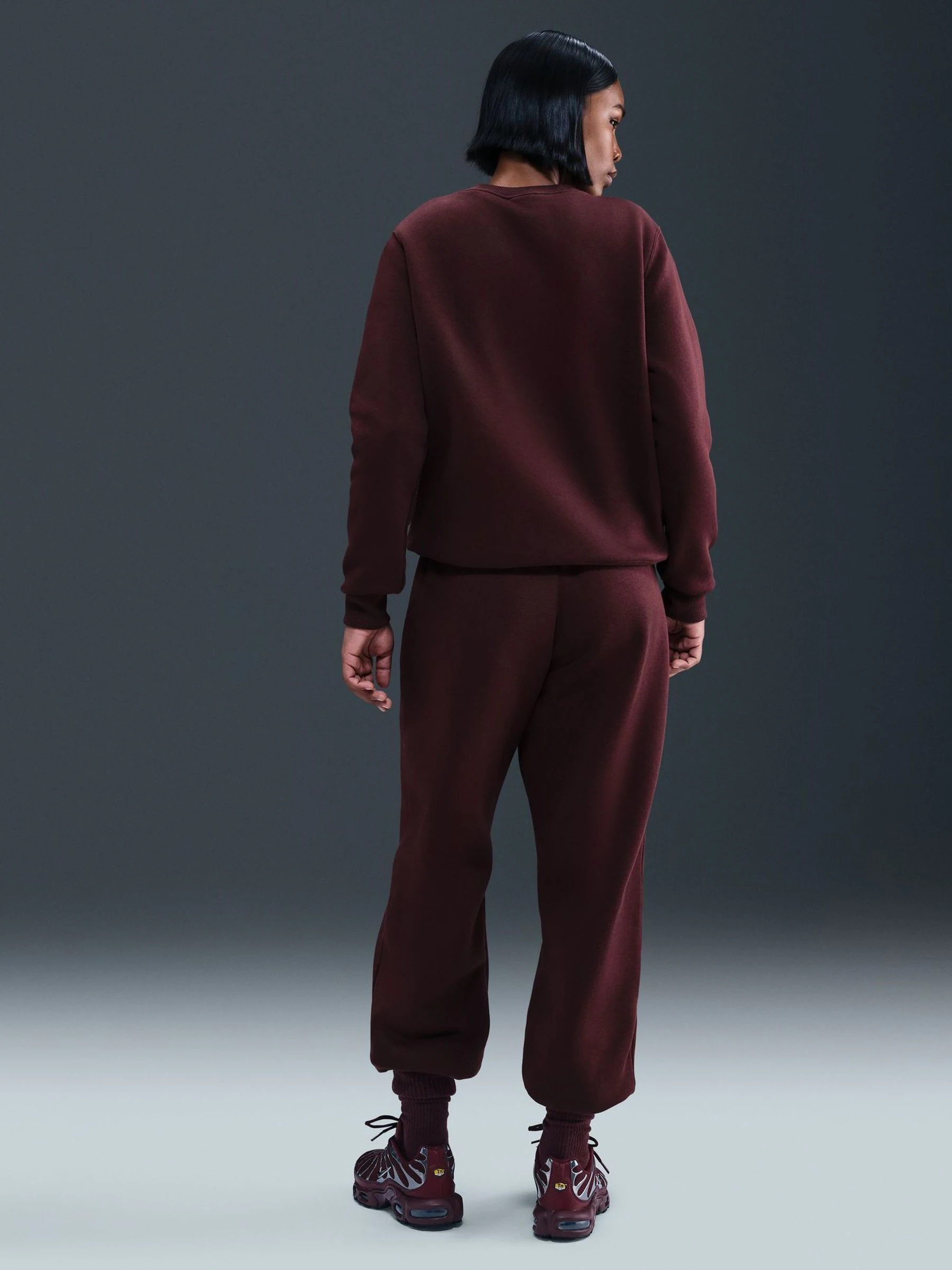 Rood - Nike oversized Phoenix joggingbroek van fleece met hoge taille