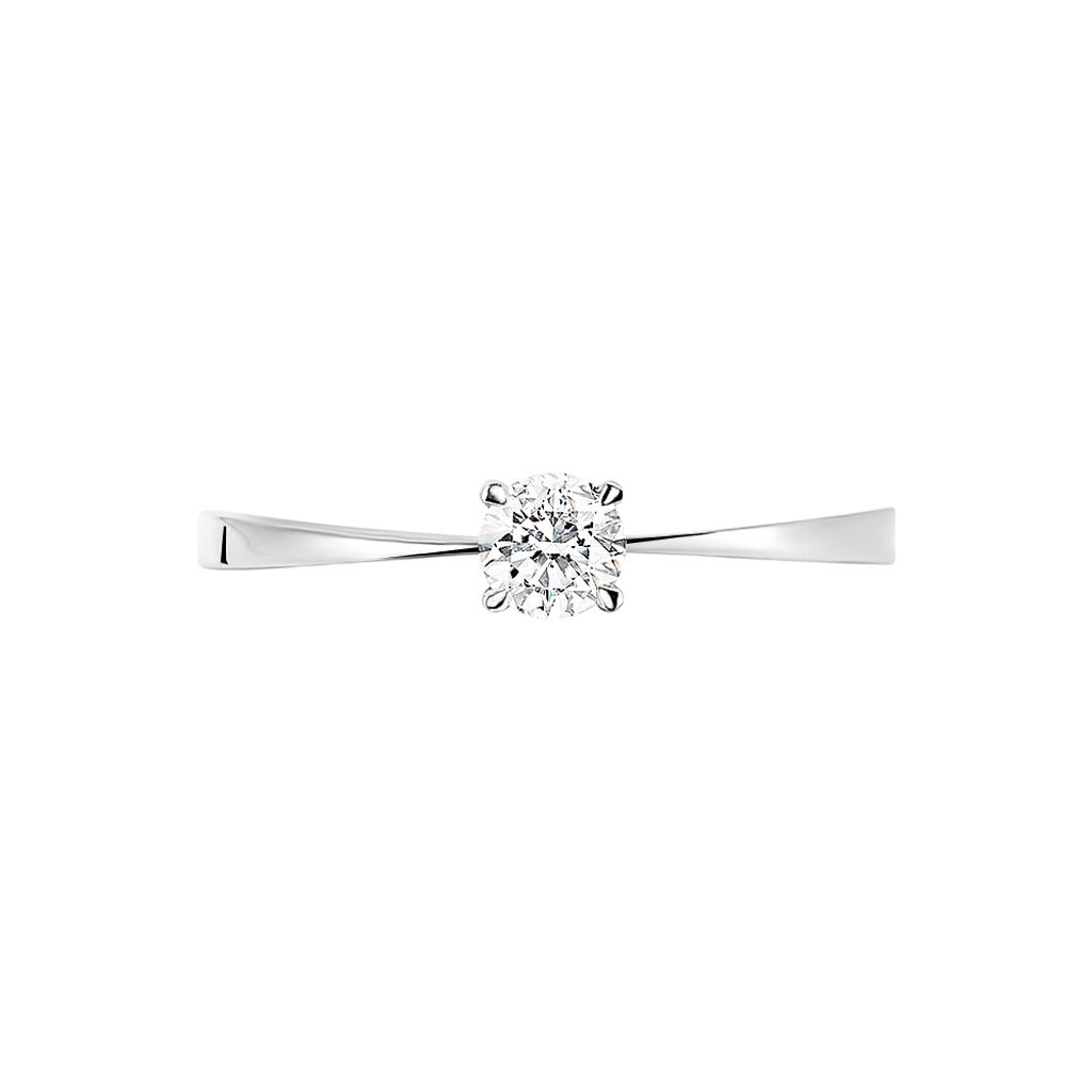 Bague Solitaire Abriel Or Blanc Oxyde De Zirconium