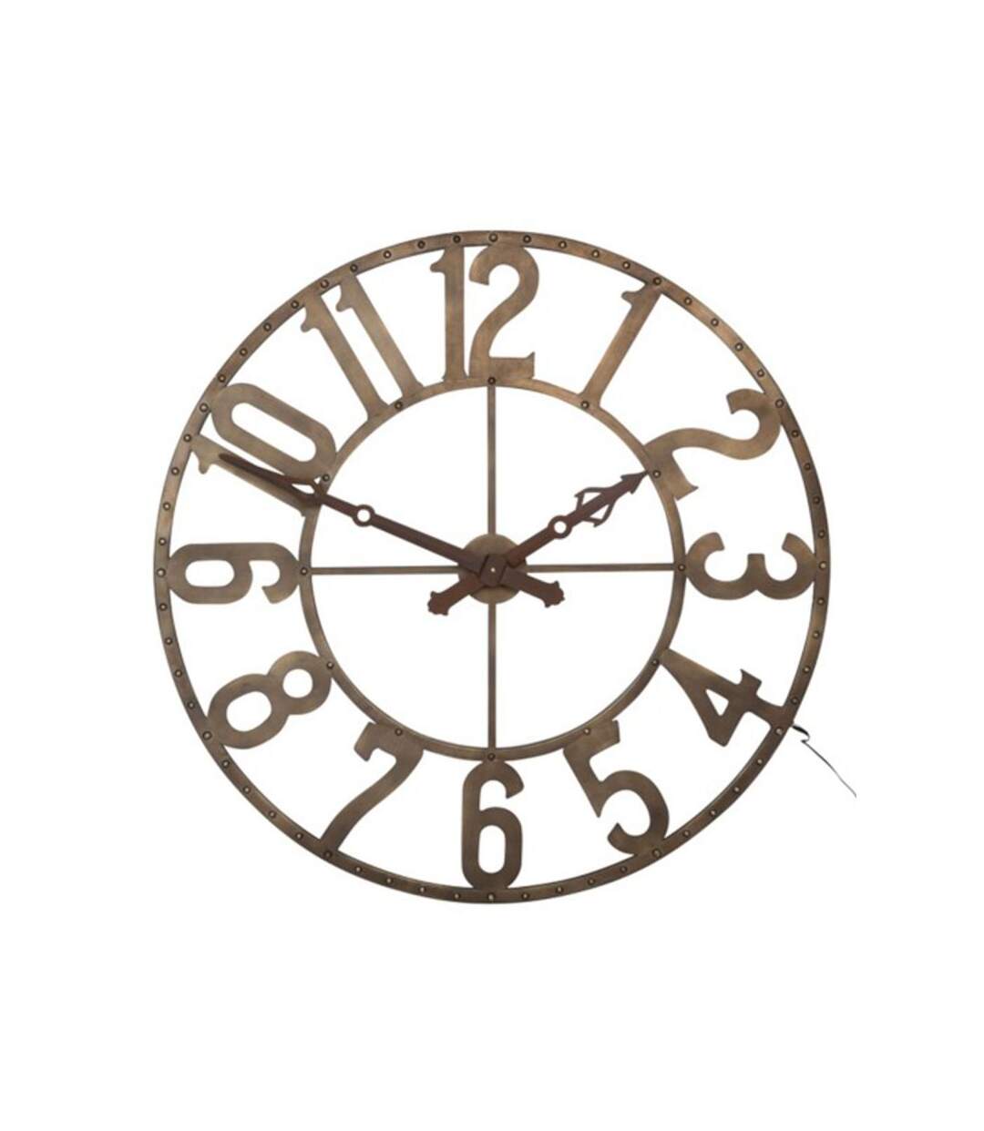 Paris Prix - Horloge Murale à Led romains 105cm Marron