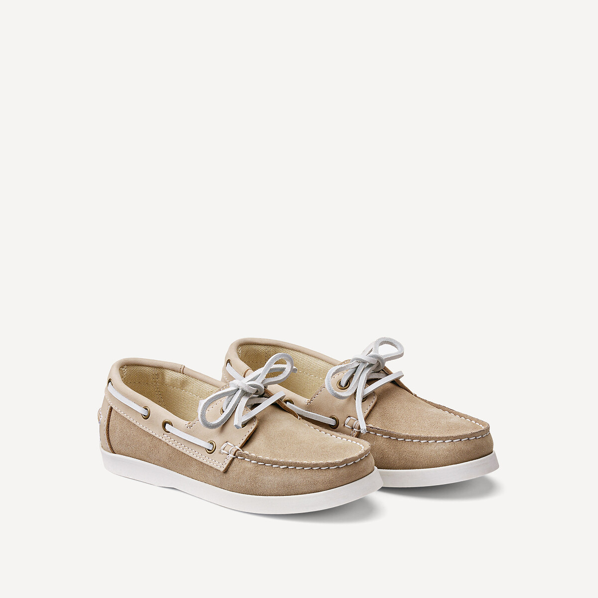 COLEÇÃO LA REDOUTE<br>Sapatos náuticos de couro com cadarço