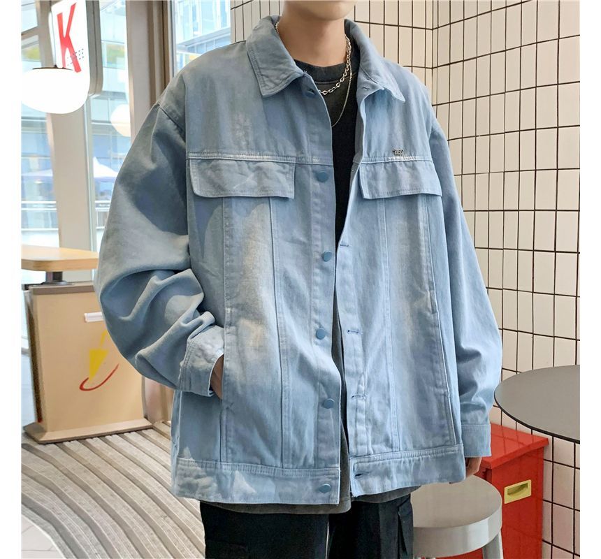 Zentrus - Lange mouwen effen denim jack