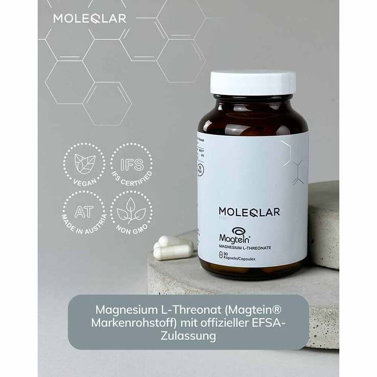 Moleqlar Magtein Magnesium-L-Threonate Kapseln, 90 St