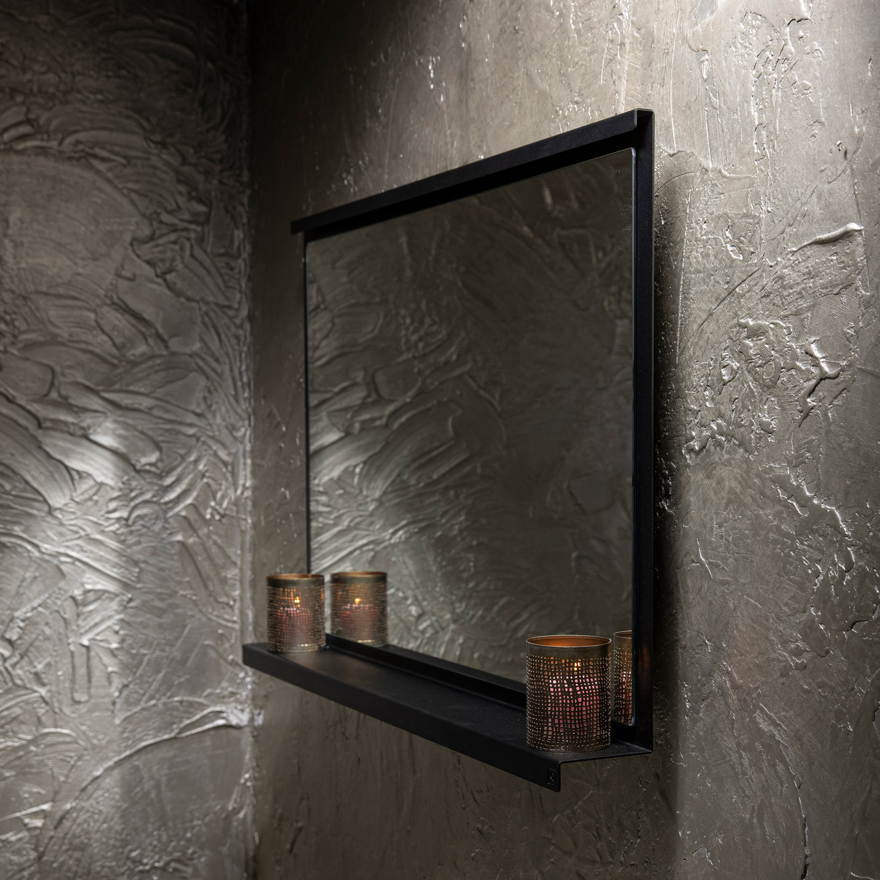 Steellish spiegel Murano L Parelwit