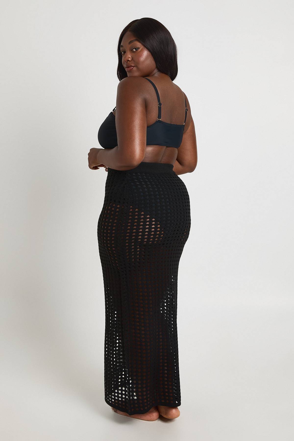 boohoo Jupe Longue En Crochet Grande Taille