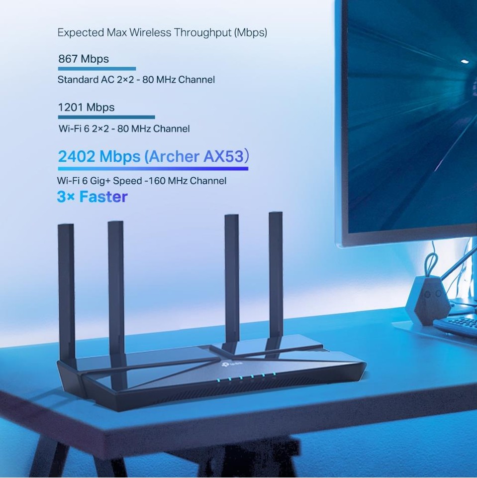 TP-Link - AX3000 Dual-Band Gigabit Wi-Fi 6 Router /Archer AX53