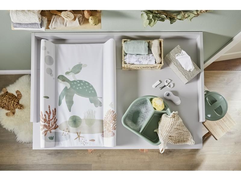 Rotho Babydesign Wickelkissen Sea Life 70 x 50 cm Baby-Wickelkissen schmal mit Schildkröten-Motiv