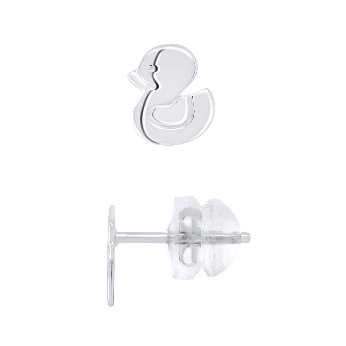 Boucles d'Oreilles CANARD - Or Blanc