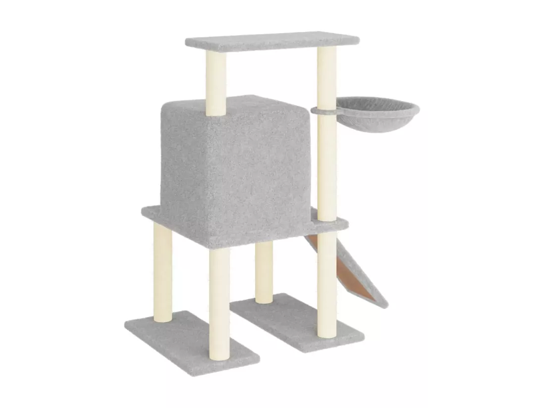 Arbre à chat avec griffoirs en sisal Gris clair 96,5 cm