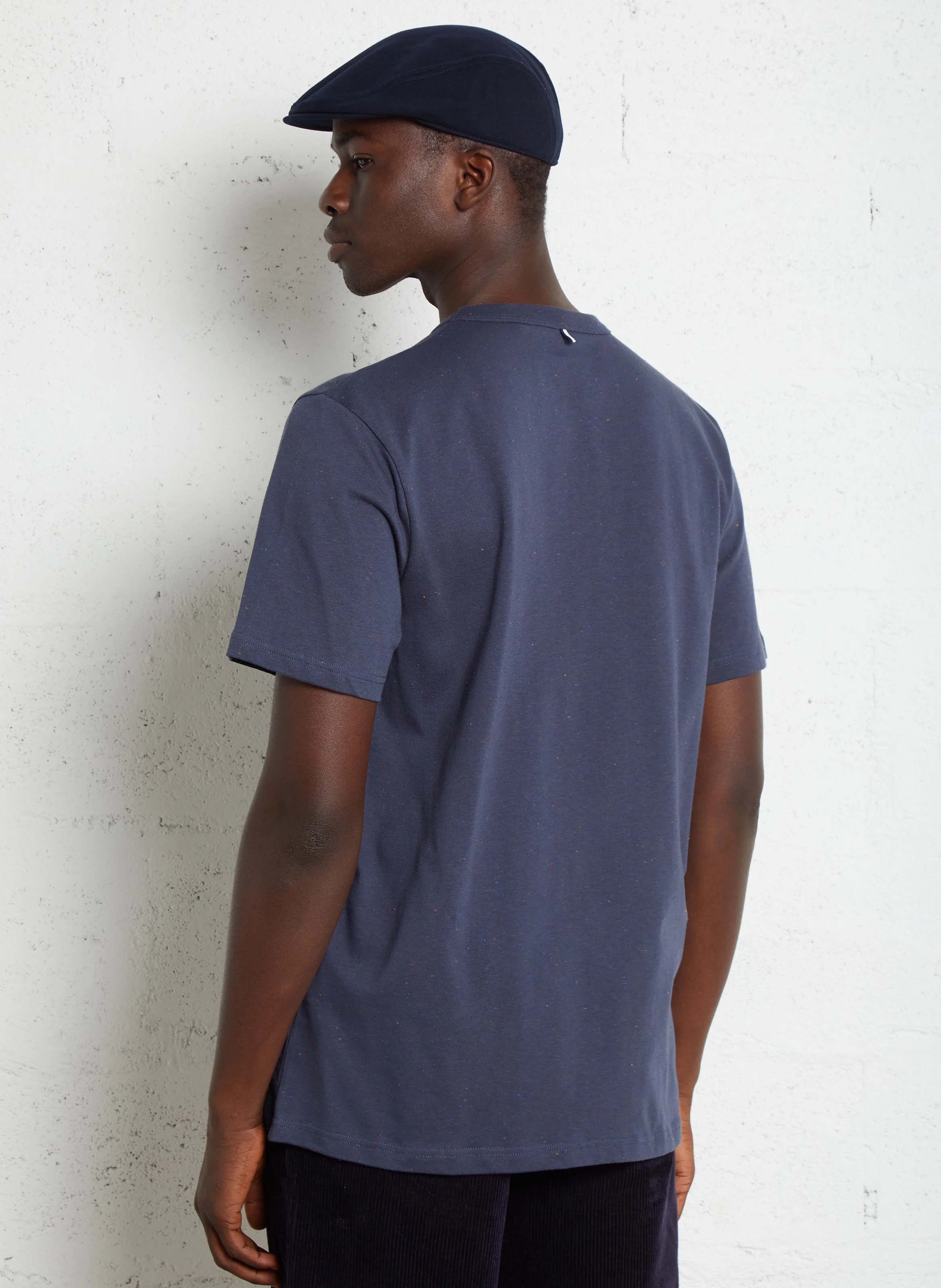 LUGNY - Tee-shirt col rond en coton mélangé | Bleu