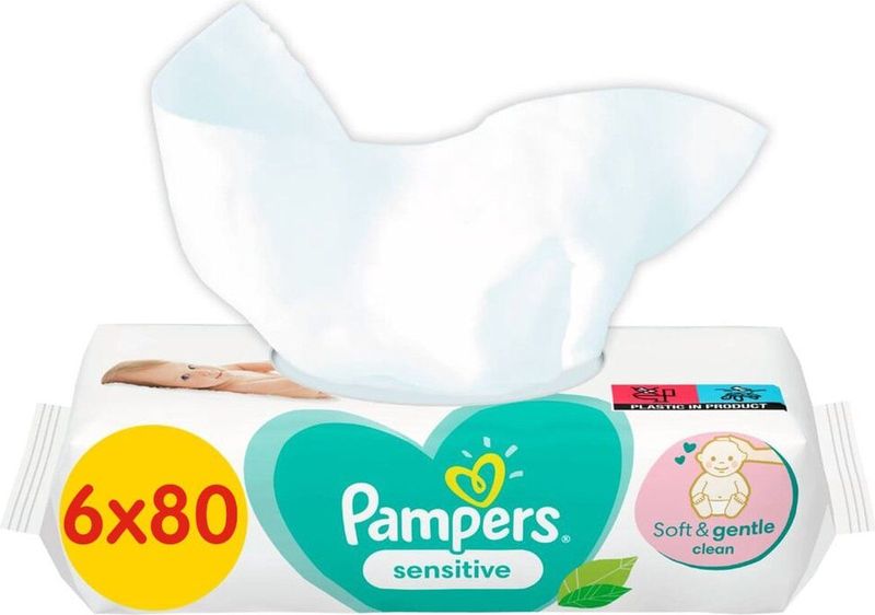 Pampers - Sensitive - Billendoekjes - 480 doekjes - 6 x 80