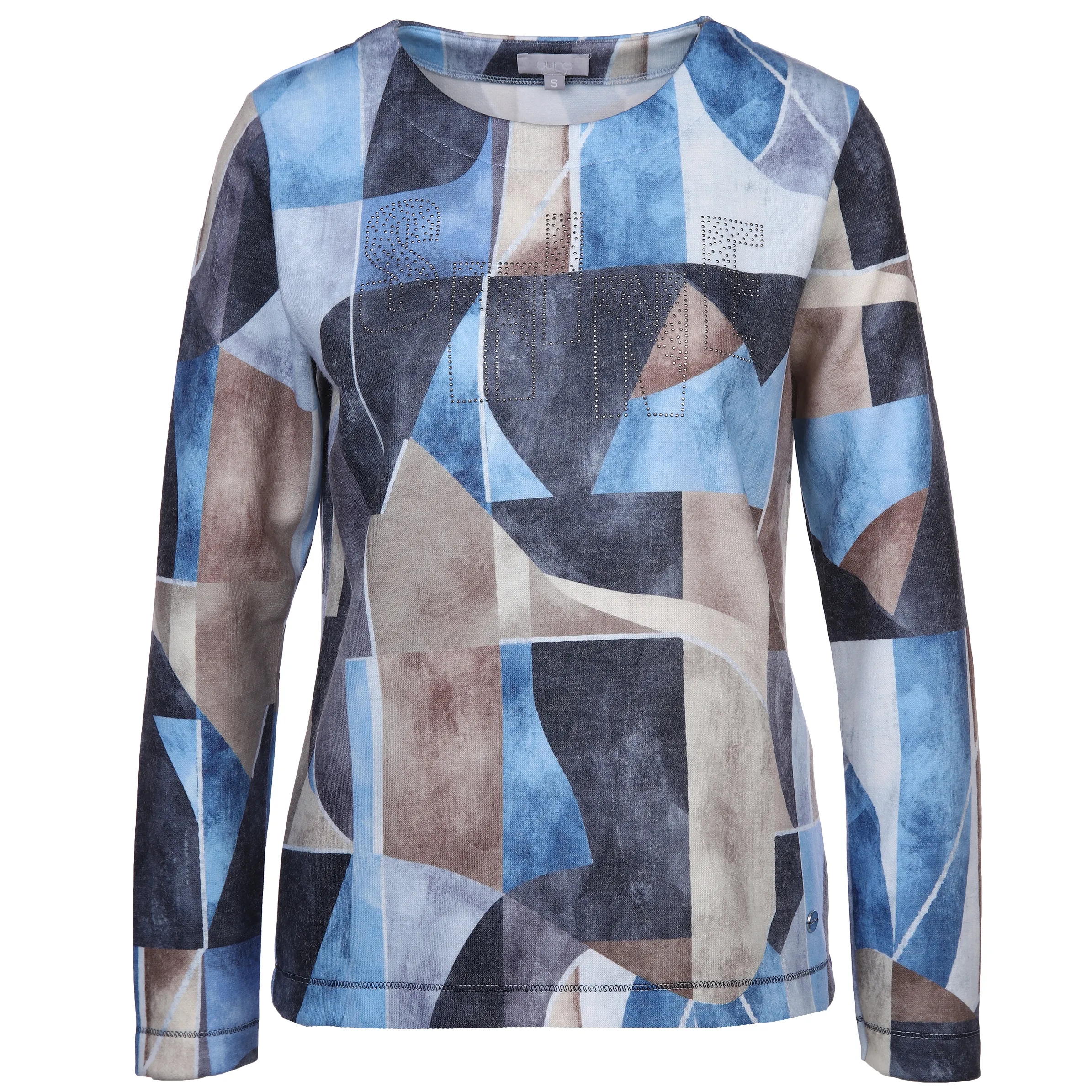 Damen Flauschshirt mit Strassmotiv