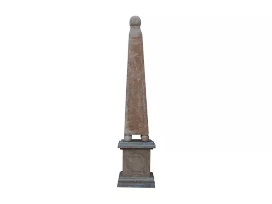 BISCOTTINI Colonne - Obélisque en Pierre Massif Finition Antique - Décorative - Jardin - Extérieur - Sculpture - Design Intemporel - Décoration de Jardin - 65x65x300cm