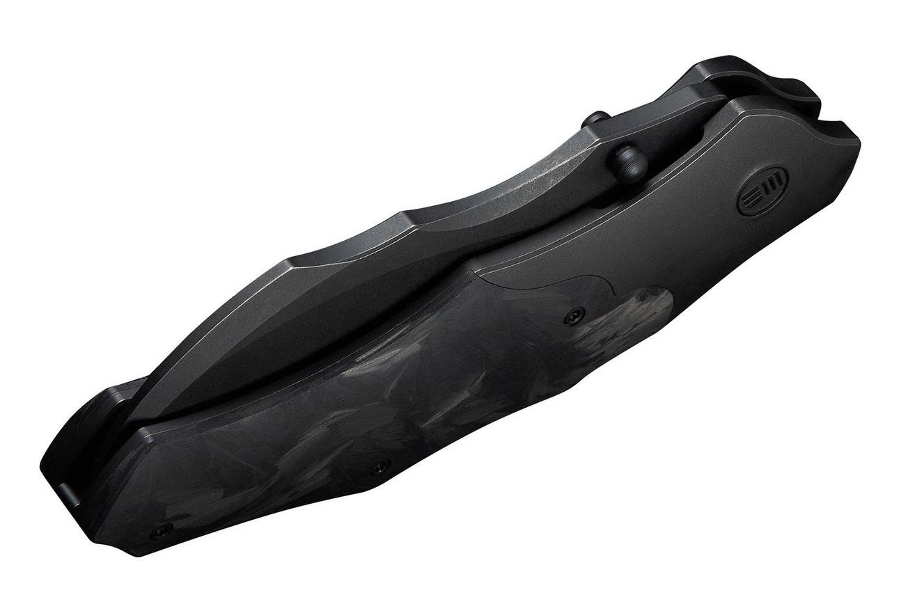 WE Knife Orc Boss WE24042-1 Blackwashed CPM 20CV, Black Titanium Shredded Carbon Inlay, zakmes, Grant Chambers design
