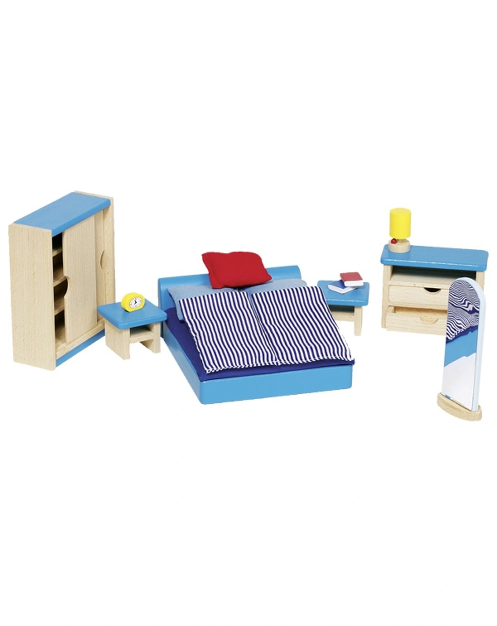 Puppenhaus-Möbel SCHLAFZIMMER MODERN 16-teilig in bunt