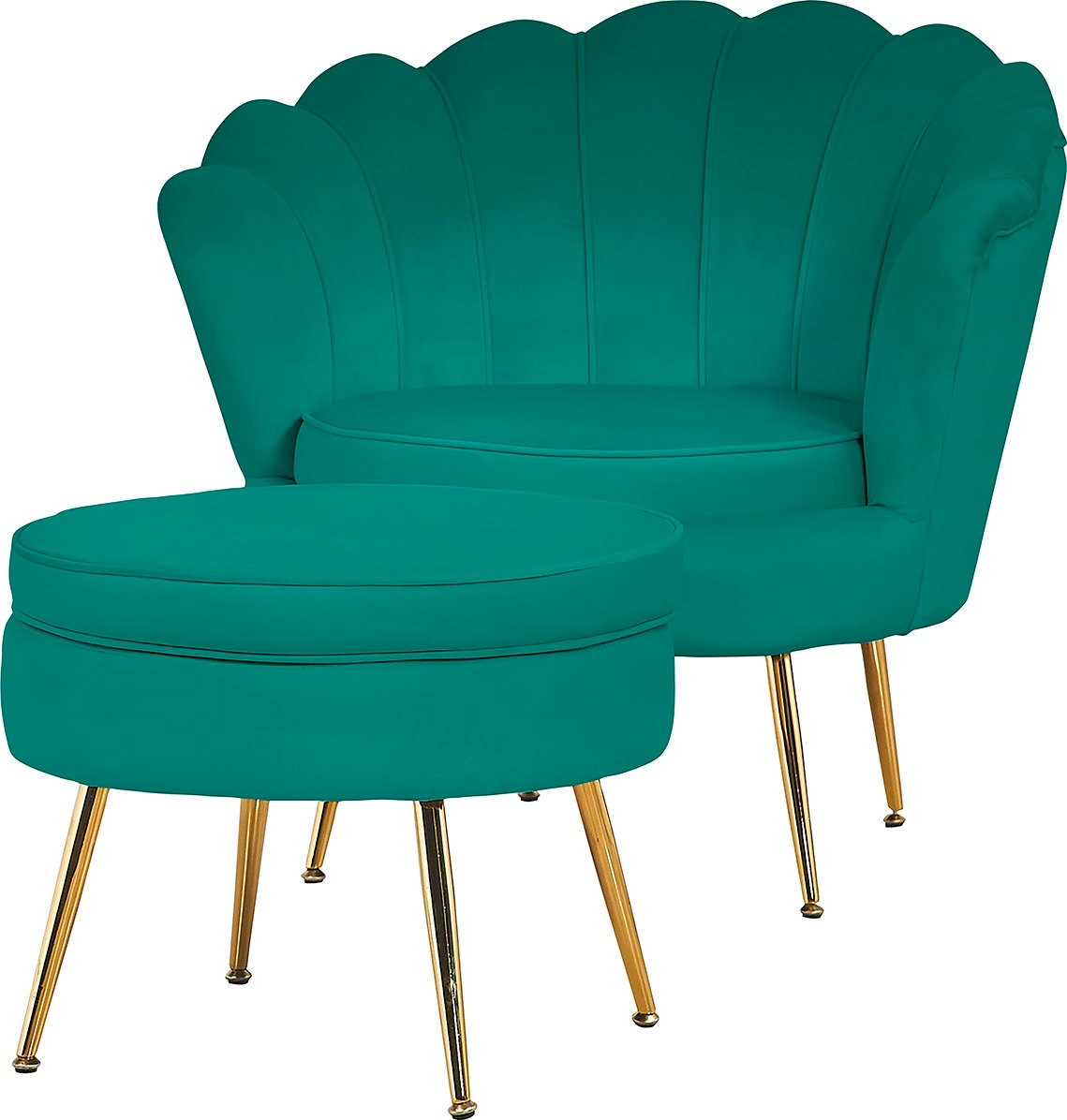 SalesFever Polsterhocker »Calm Gepolsterter Hocker mit Charme« mit hohem Sitzkissen