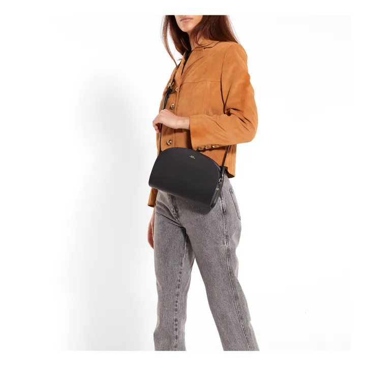 A.P.C. Sac Demi Lune Cuir Embossé | Noir
