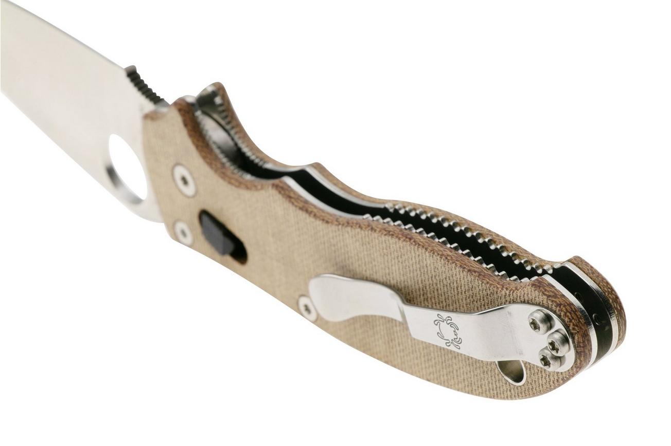 Spyderco Manix 2 CPM Cru-Wear C101MPCW2 Brown Canvas Micarta zakmes