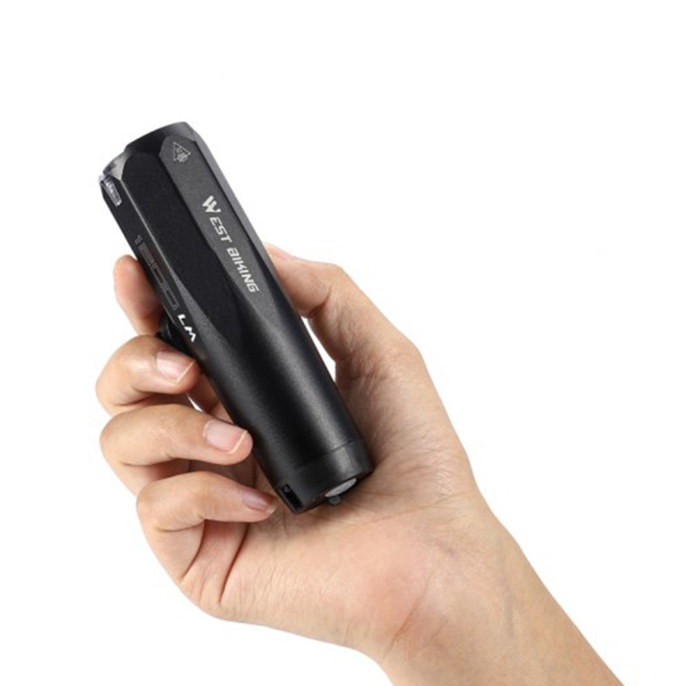 2600mAh Wiederaufladbares Aluminium USB Fahrrad Licht Intelligentes Velo LED Warnlicht IPX5 (600 Lumen) - Schwarz
