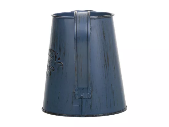 Cruche en métal bleu 14xd10x11.5/12.5h td:7.5