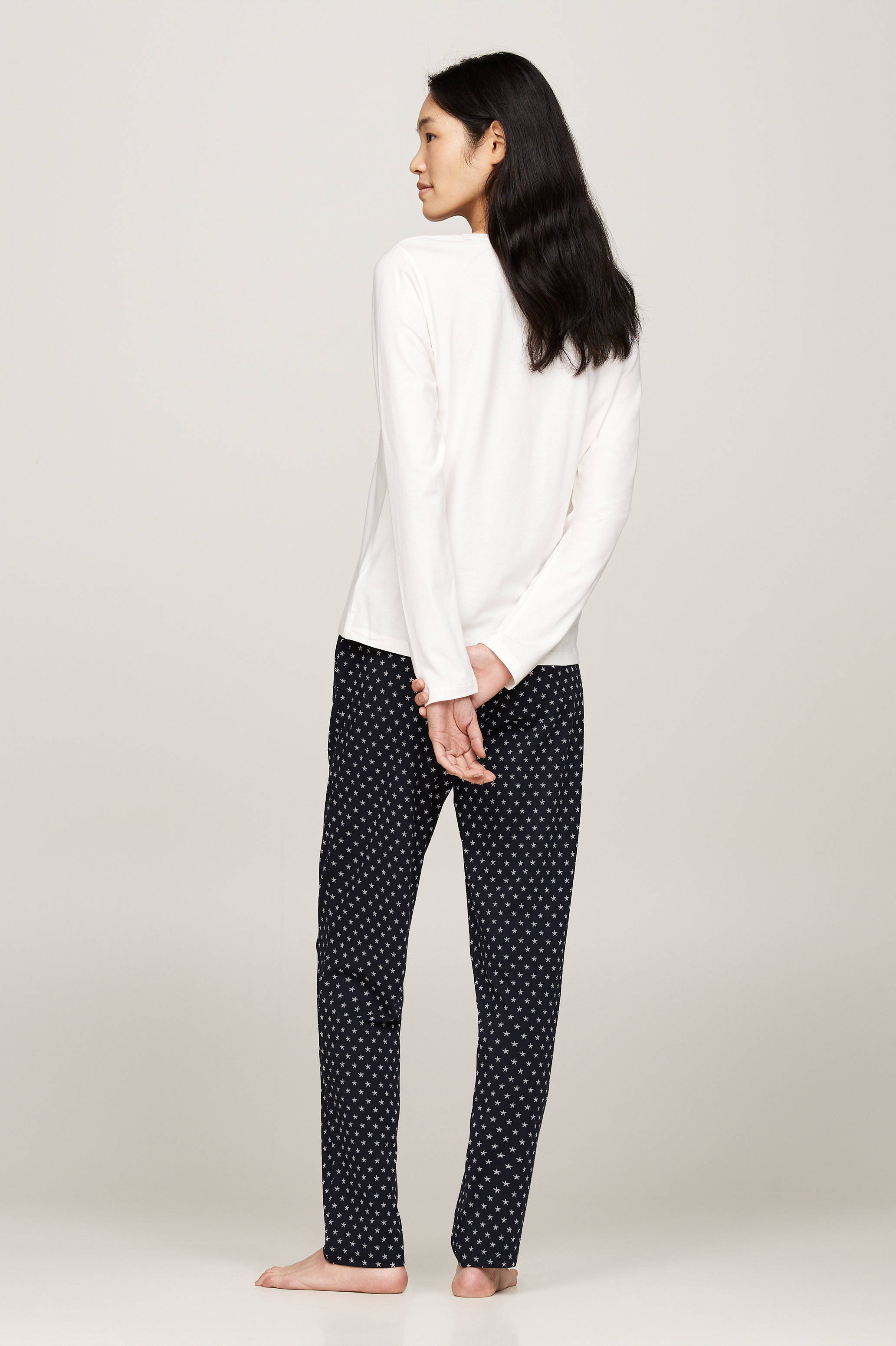 Tommy Hilfiger pyjama wit/donkerblauw