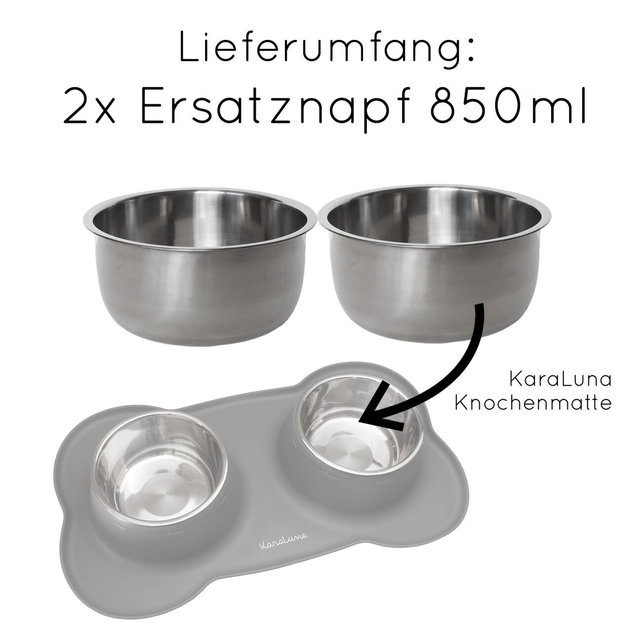 KaraLuna 2x 850 ml Ersatznapf