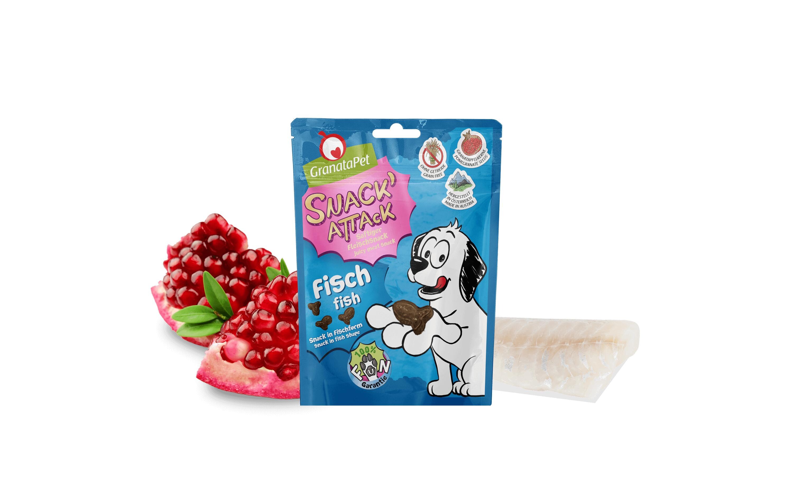 Snack' Attack Fisch 100gErgänzungsfuttermittel für Hunde