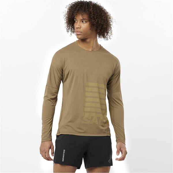 T-shirt trail SALOMON SENSE AERO LS TEE GFX M SHITAKE/SULPHUR SPRING
