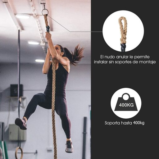 Corda de escalada de juta Costway de 6 metros