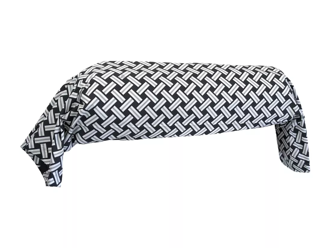 Taie de traversin 240x43 cm percale coton RIVIERA noir Réglisse
