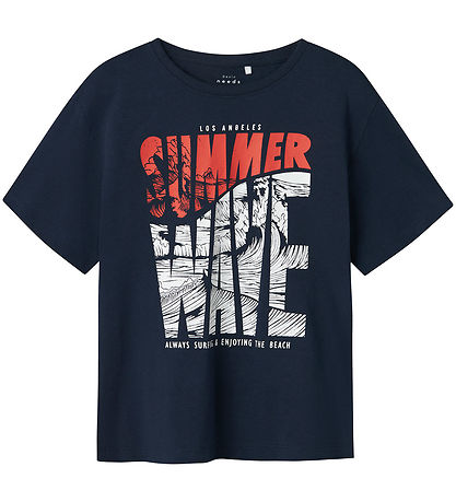Name It T-Shirt - 2er-Pack - NkmVagno - Bright White/Navy Blazer