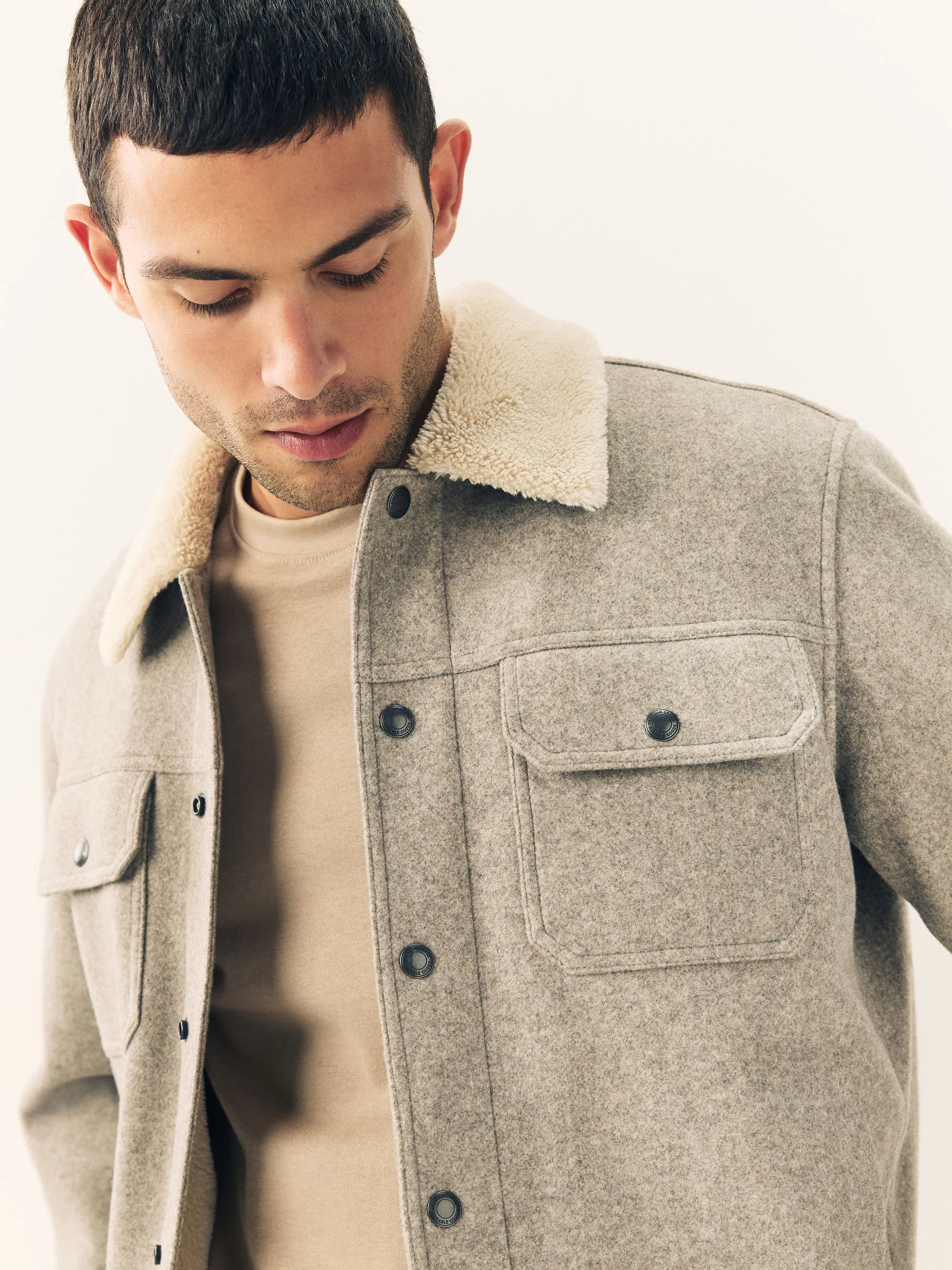 Grijs - Borg Lined Trucker Jacket
