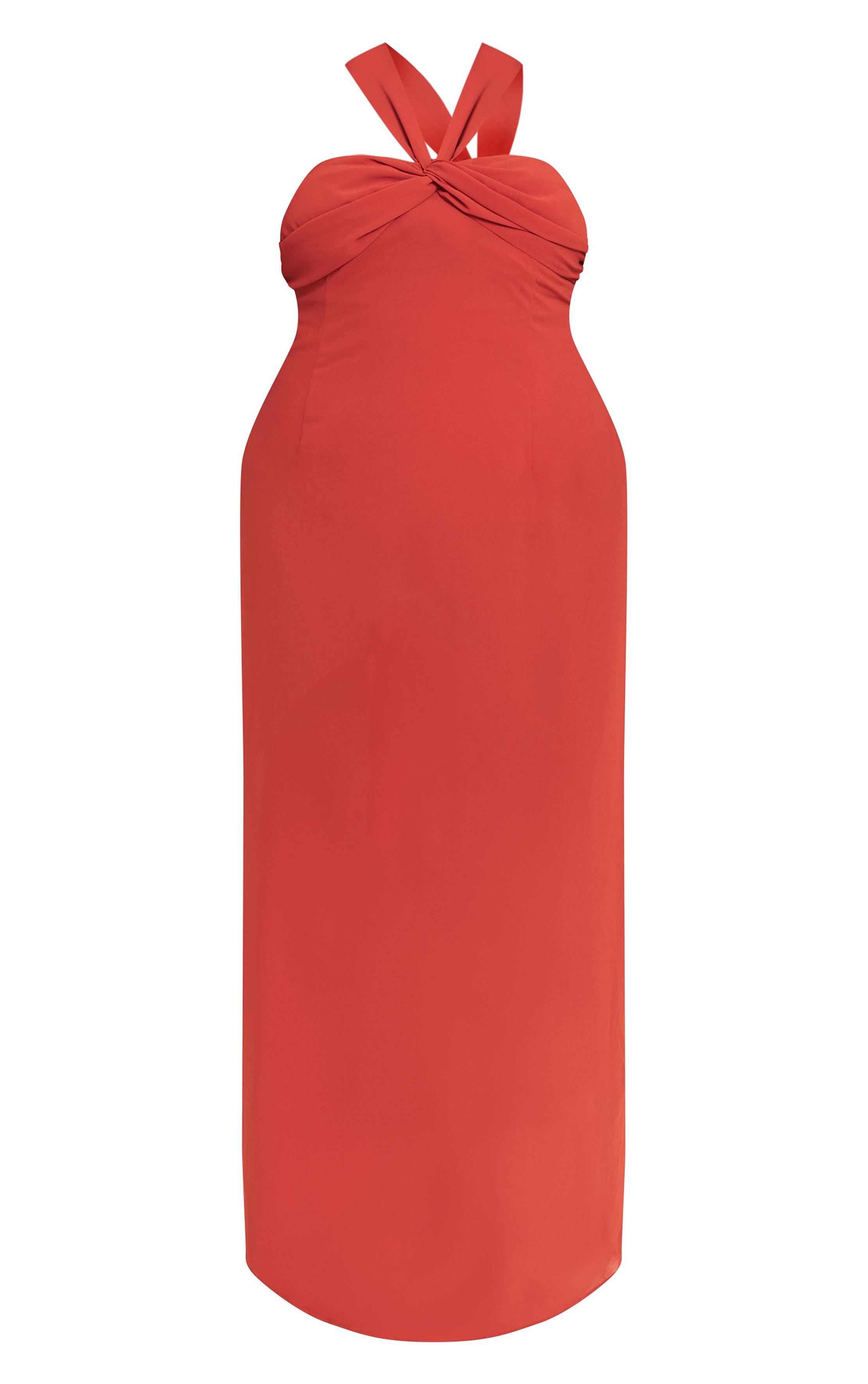 Rouille Robe De Plage Longue En Mousseline Froncée Grande Taille