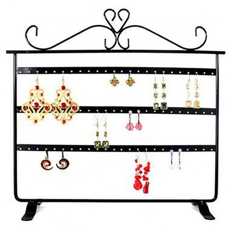 Porte bijoux cadre présentoir boucle d'oreille window (32 paires) Noir