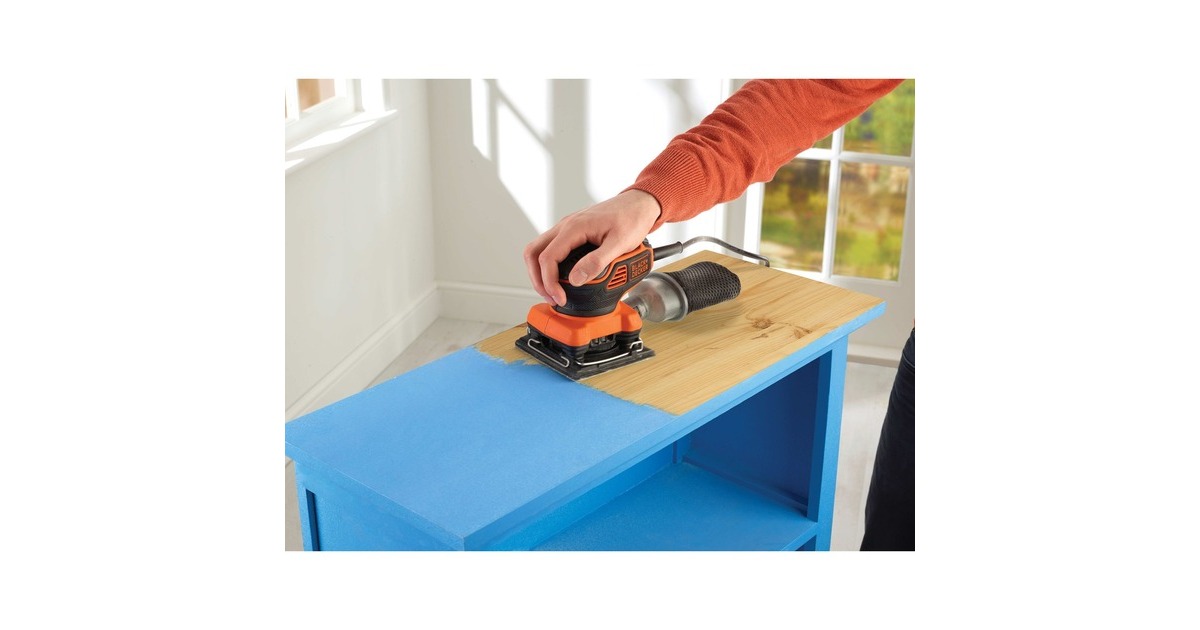 BLACK+DECKER220W 1/4 vel schuurmachine met handpalmschakelaar KA450-QS vlakschuurmachine  (Oranje/zwart)