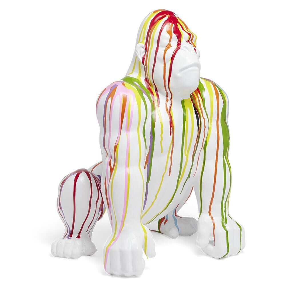 Gorille décoratif H45cm plastique blanc