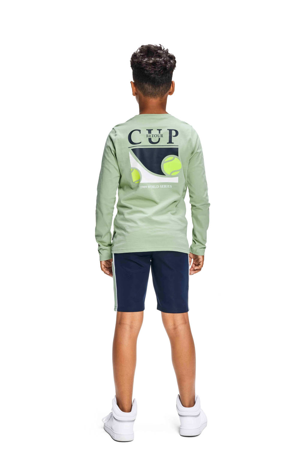 Retour Jeans sweatshort Lars donkerblauw/zachtgroen