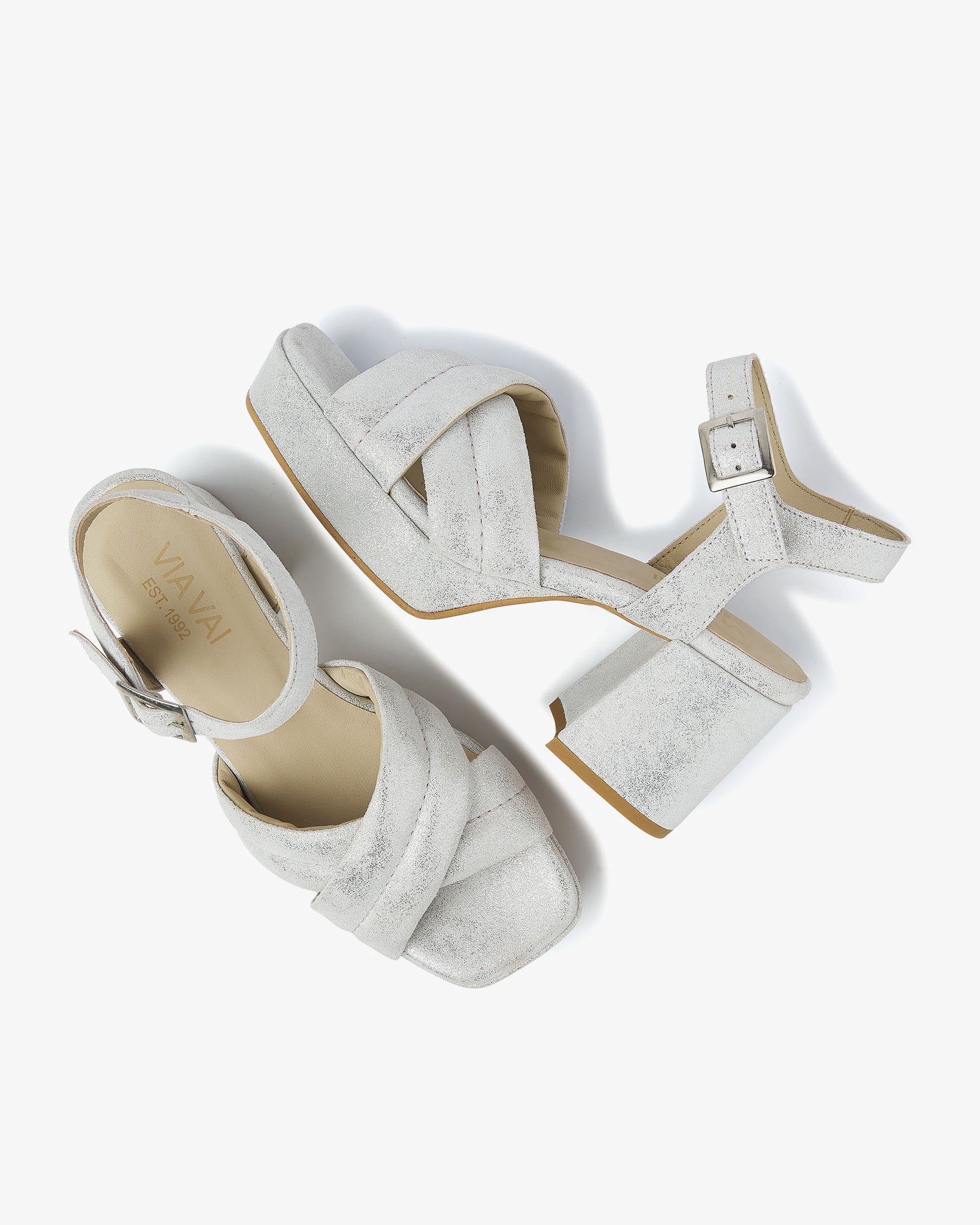 VIA VAI zilveren sandalen Cassia Gabriell
