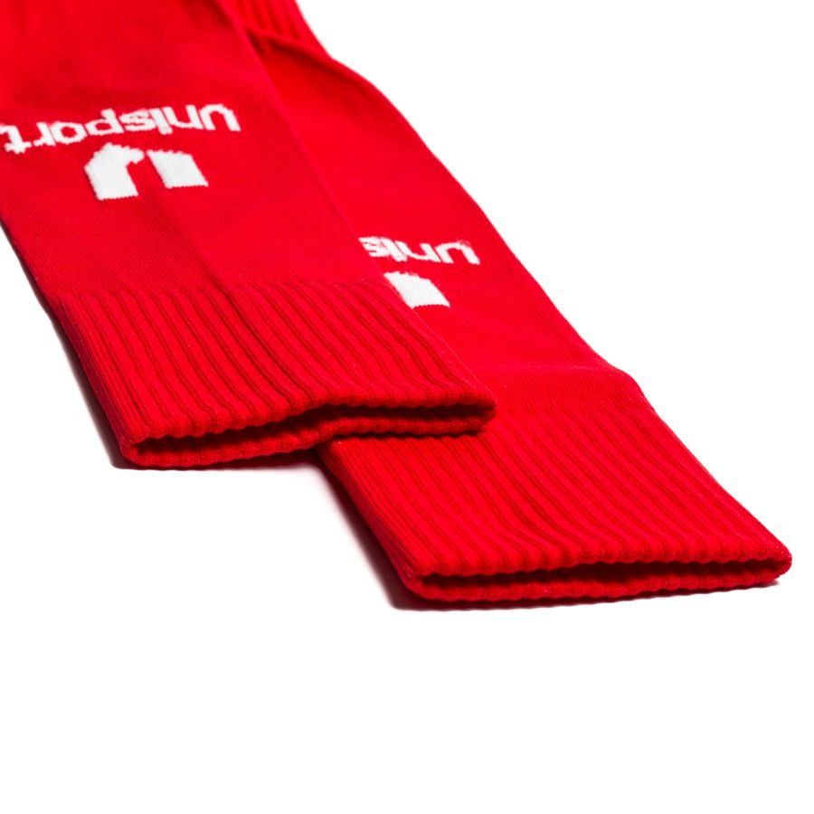 Unisport Chaussettes de Football Knitted Logo - Rouge/Blanc