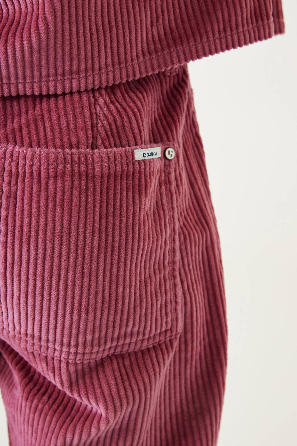 Garcia high waist straight fit broek oudroze