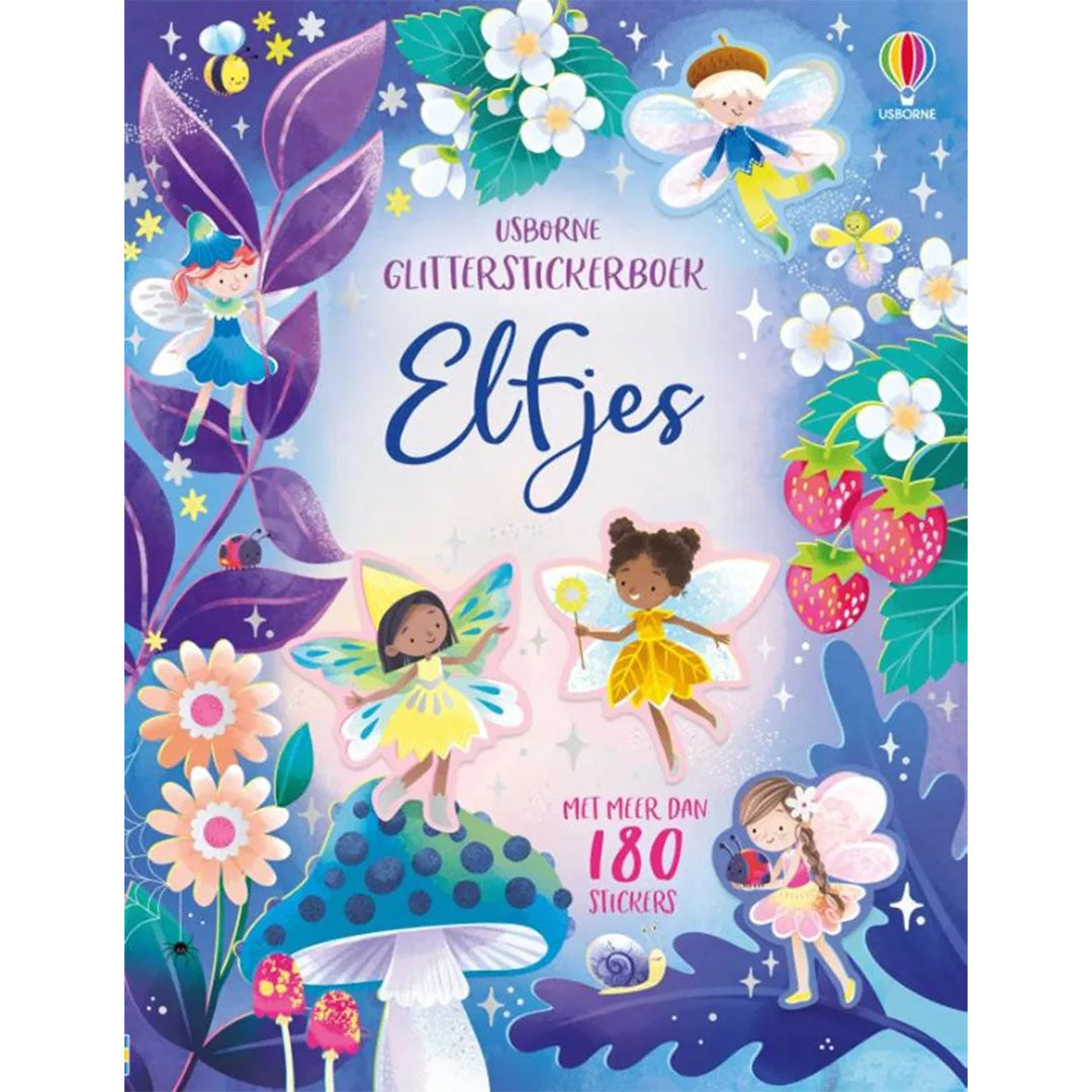 uitgeverij usborne glitter-stickerboek elfjes