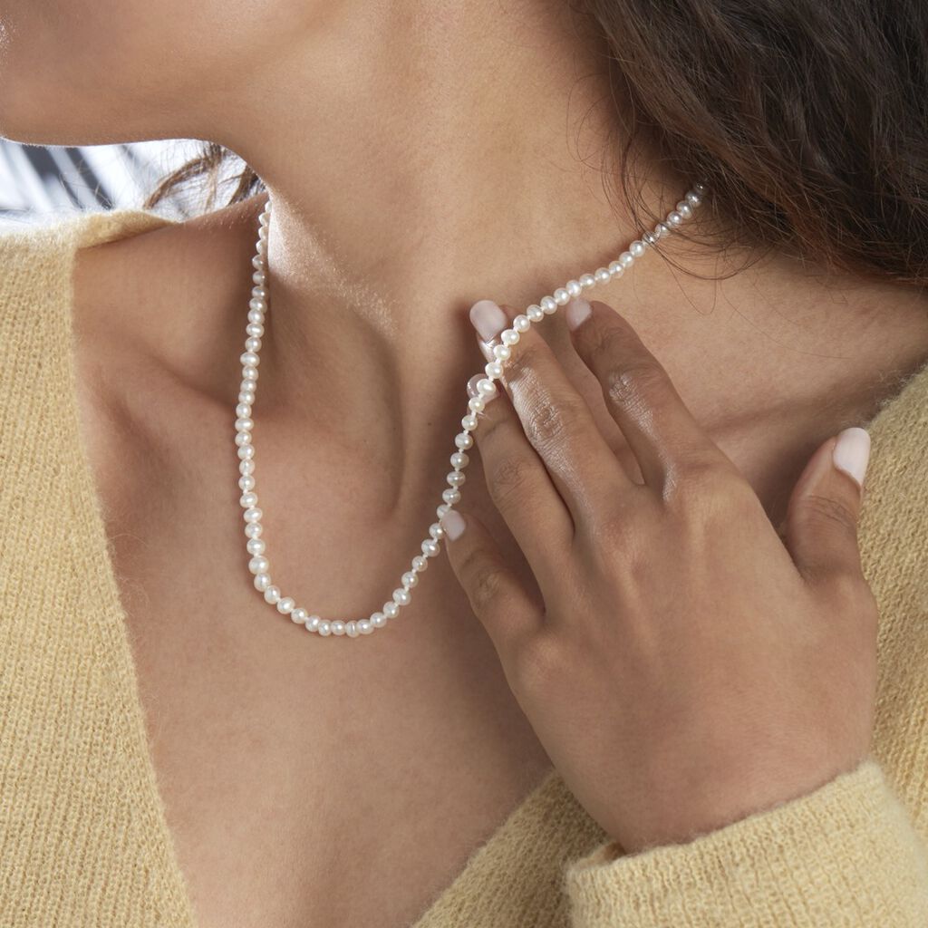 Collier Baroque Or Jaune Perle De Culture