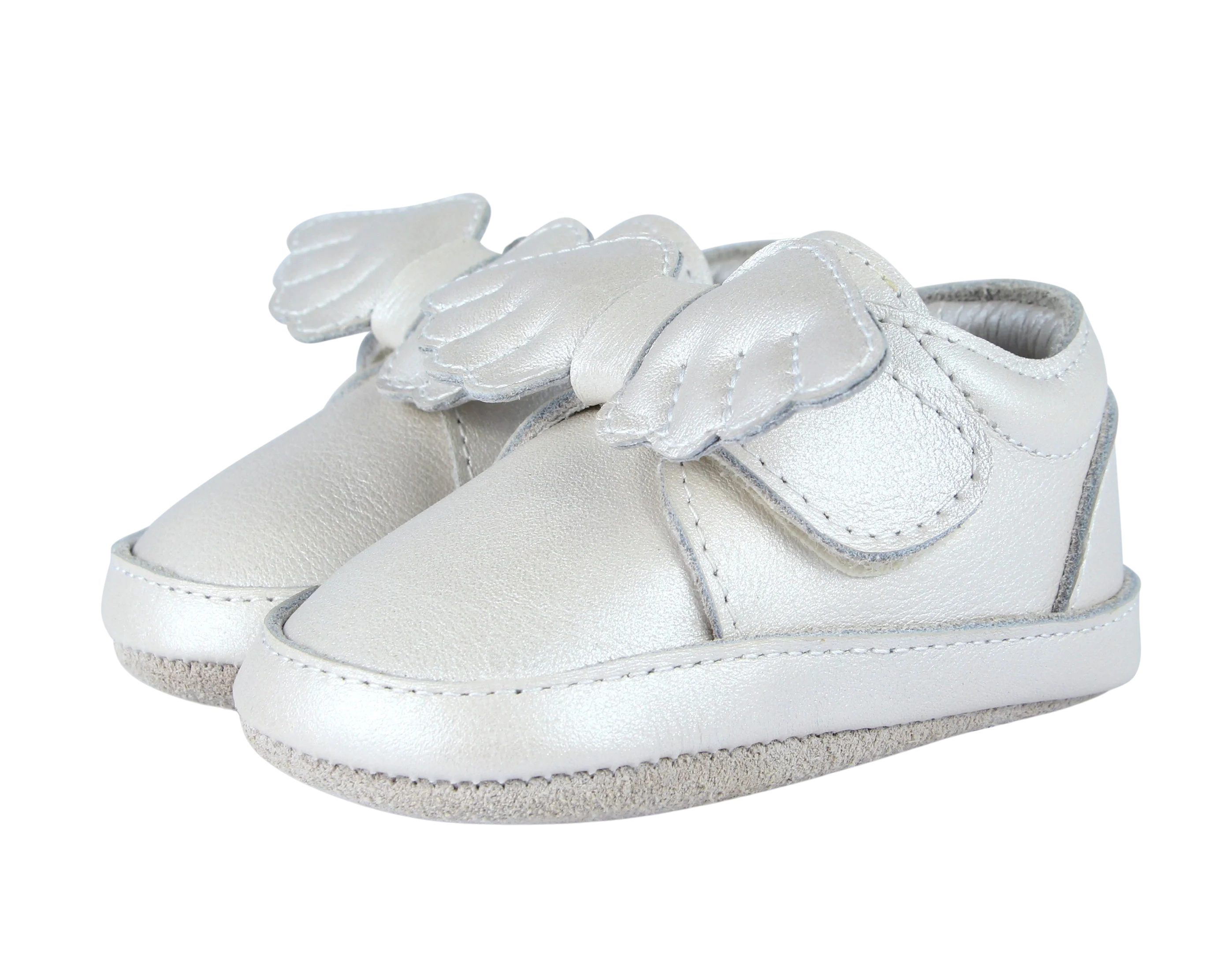 Sela Shoes | Off White Metallic Leather